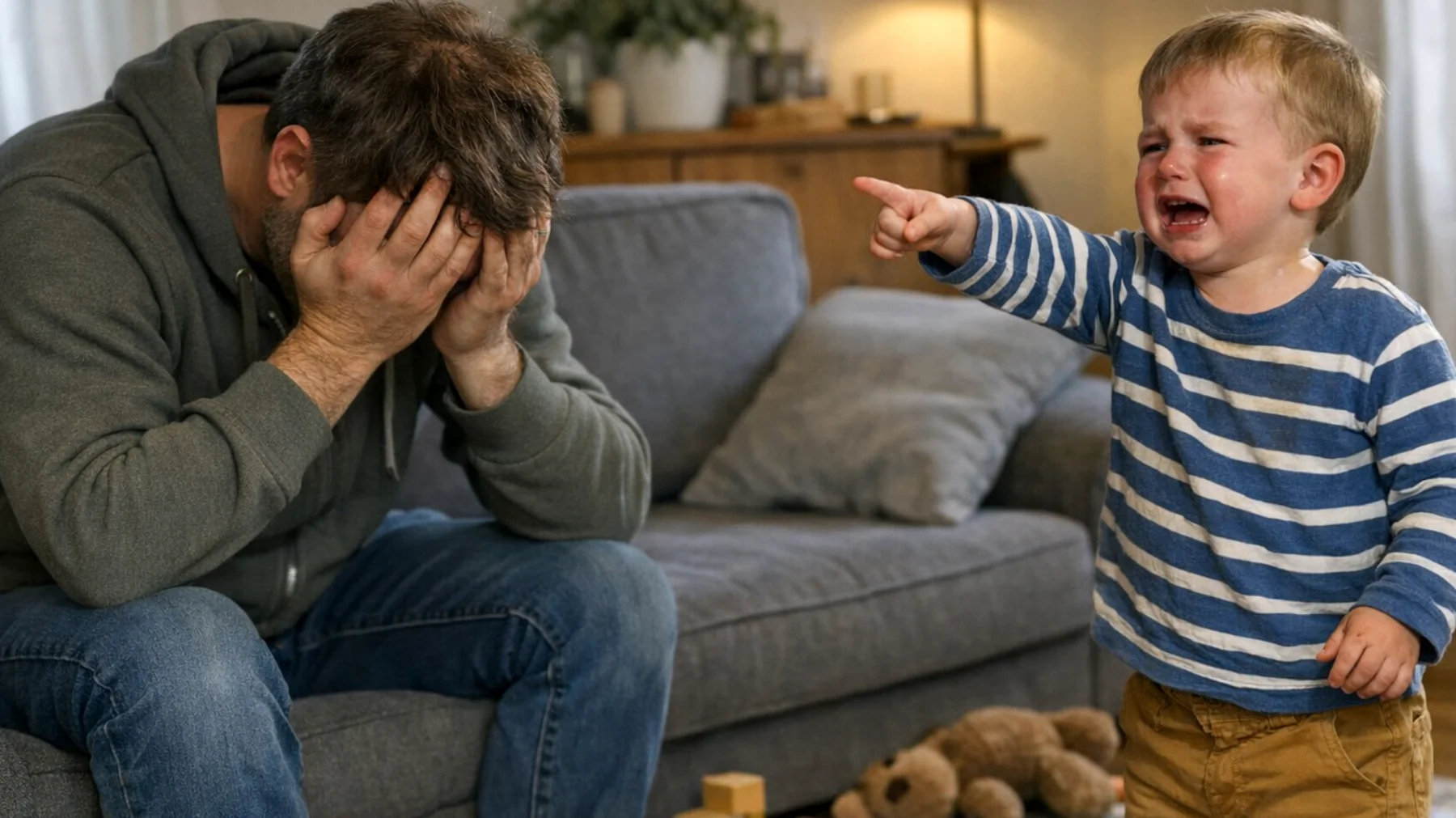 Die Eltern haben große Schwierigkeiten, ihren kleinen Kindern Grenzen zu setzen. Sie geben bei fast jeder Forderung nach – sei es beim Essen, beim Schlafengehen, beim Spielen oder beim Kauf von Spielzeug – aus Angst vor Tränen, Wutanfällen oder dem Gefühl, schlechte Eltern zu sein. Die Kinder haben gelernt, dass Beharren und Weinen zum Ziel führt, und die Eltern fühlen sich zunehmend erschöpft, machtlos und schuldig."