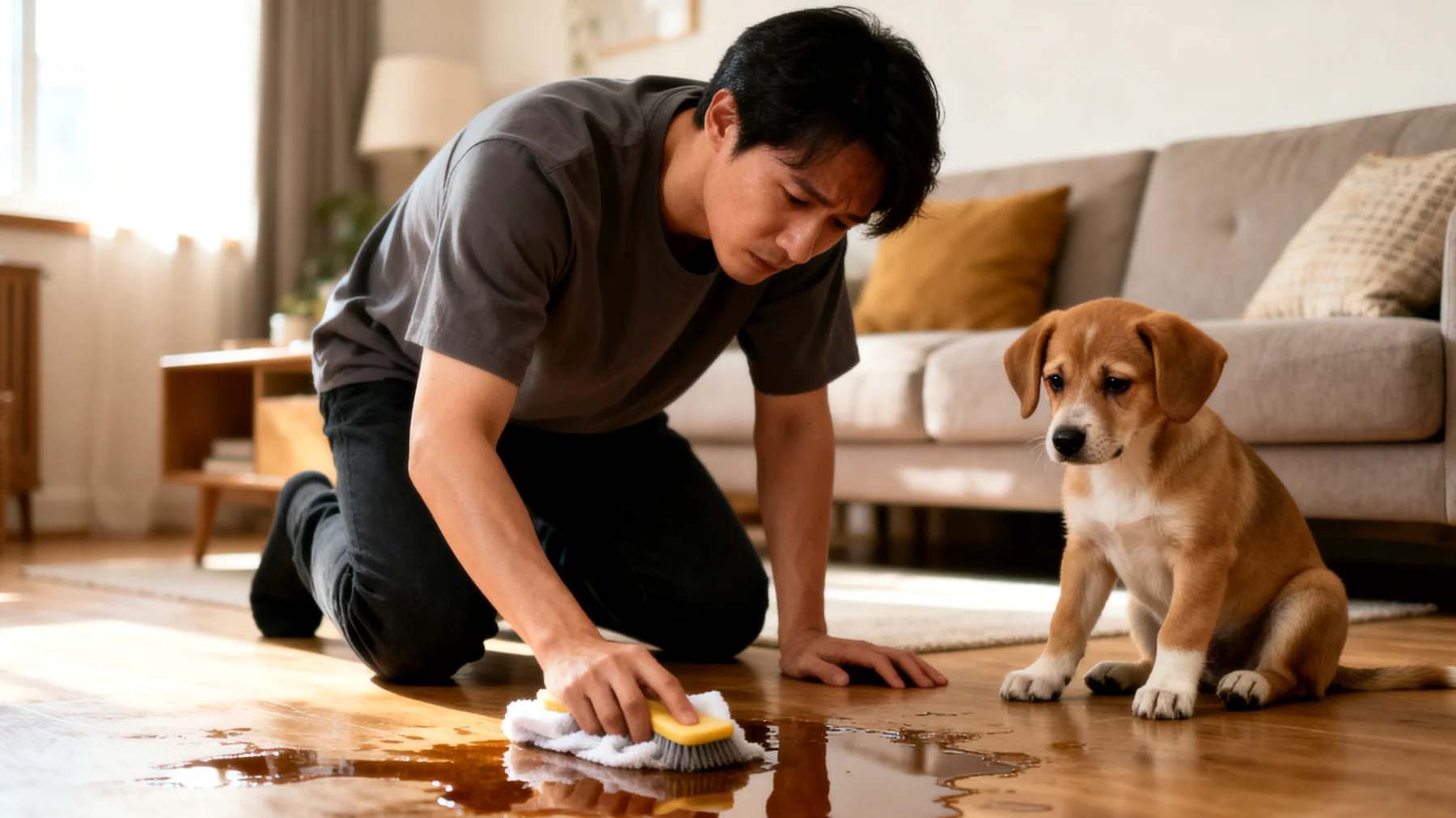 Welpen haben noch keine vollständige Blasenkontrolle und müssen häufig nach draußen, was das Stubenreinheitstraining zu einer der größten Herausforderungen für neue Hundebesitzer macht"