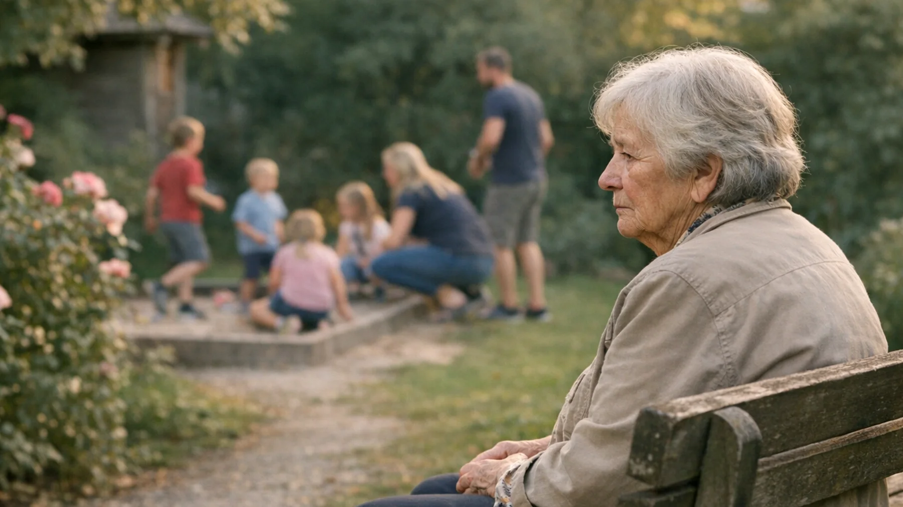 Die Großmutter hat Angst, die emotionale Bindung zu ihren kleinen Enkelkindern zu verlieren, da sie bemerkt, dass diese sich immer mehr an die Eltern wenden und weniger Zeit mit ihr verbringen möchten. Sie fragt sich, ob sie noch eine wichtige Rolle in ihrem Leben spielt."