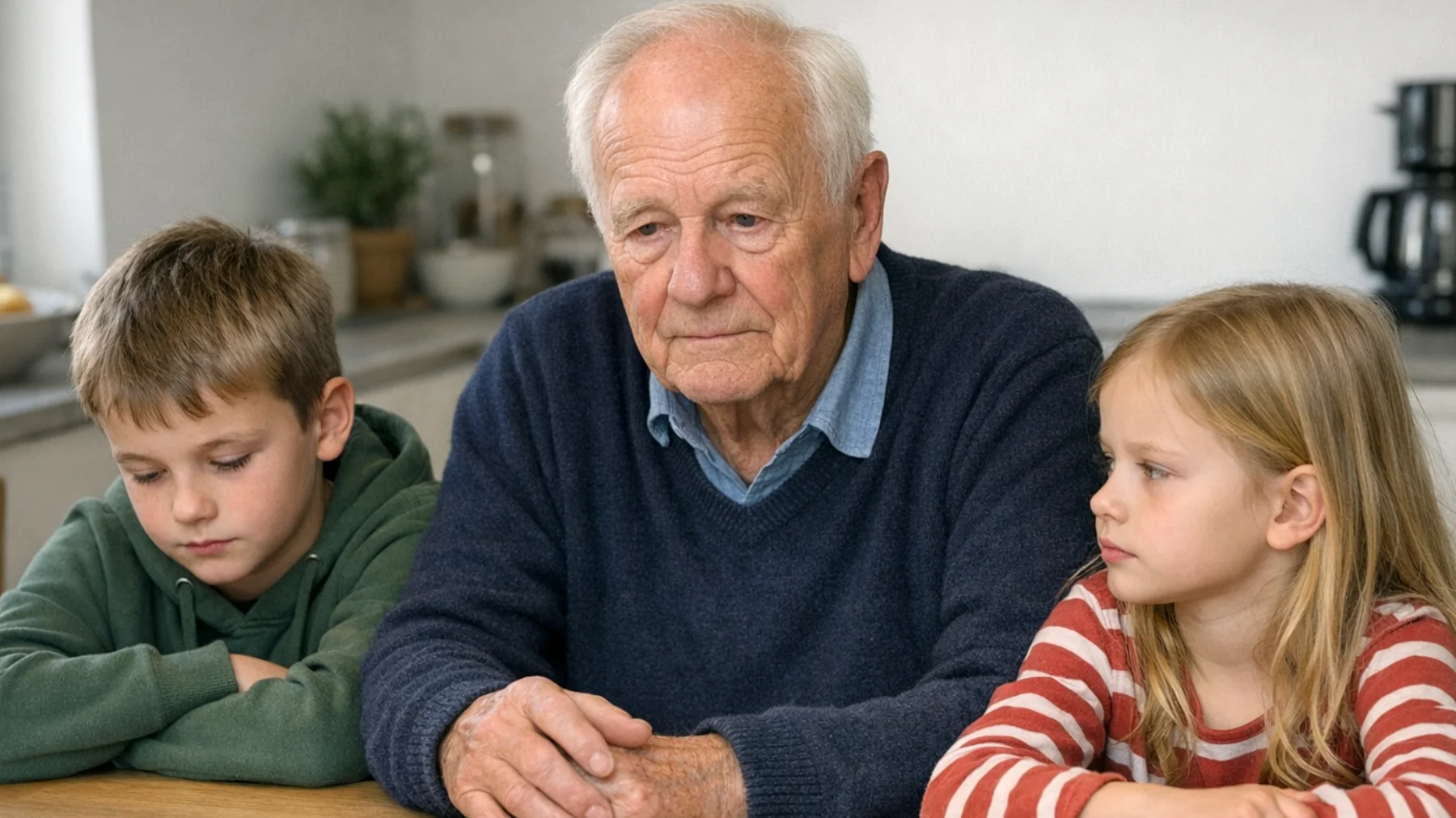 Der Opa bemerkt, dass er mit seinen Enkelkindern kaum über Gefühle spricht. Wenn die Kinder traurig oder aufgeregt sind, reagiert er mit praktischen Lösungen oder wechselt das Thema, anstatt zuzuhören und nachzufragen, wie es ihnen wirklich geht. Die Enkelkinder suchen zunehmend weniger seinen Kontakt, wenn sie emotionale Unterstützung brauchen."